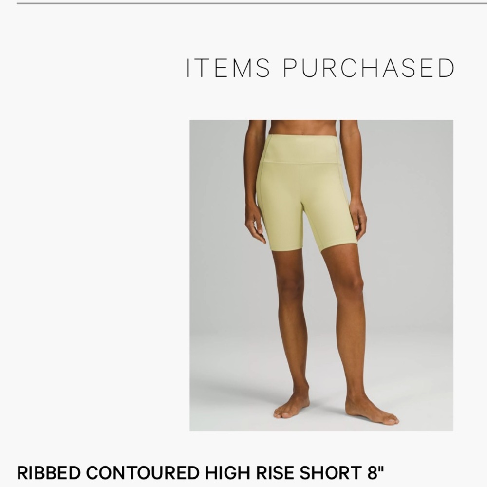 NWOT lululemon 8 in biker shorts size 6